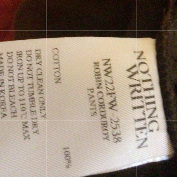 NOTHING WRITTEN CORDUROY PANTS SZ S/P - Picture 9 of 9